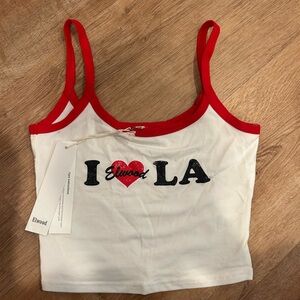 Elwood Women's Red and White Crop Top